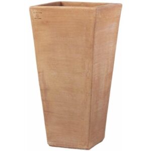 Vaso alto in terracotta quadrato H80 cm di alta qualità artigianale