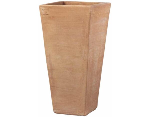 Vaso alto in terracotta quadrato H80 cm di alta qualità artigianale