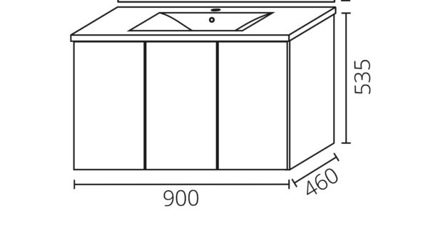 Base sospesa con 3 ante senza lavabo SWING - immagine 5