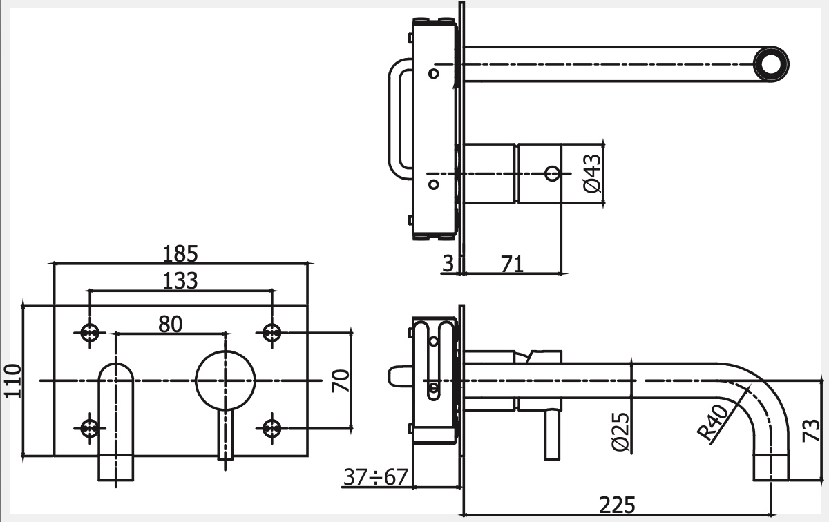 Miscelatore lavabo incasso linea INOX - immagine 2
