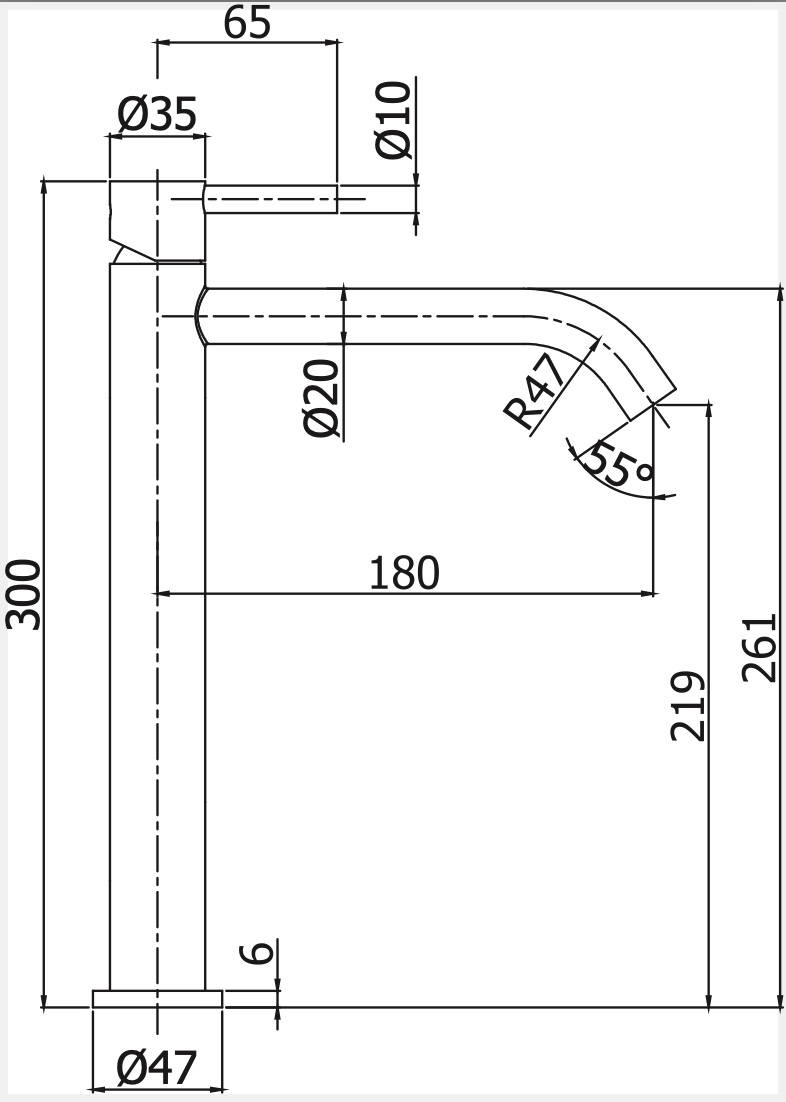 Miscelatore lavabo prolungato senza scarico linea INOX - immagine 3