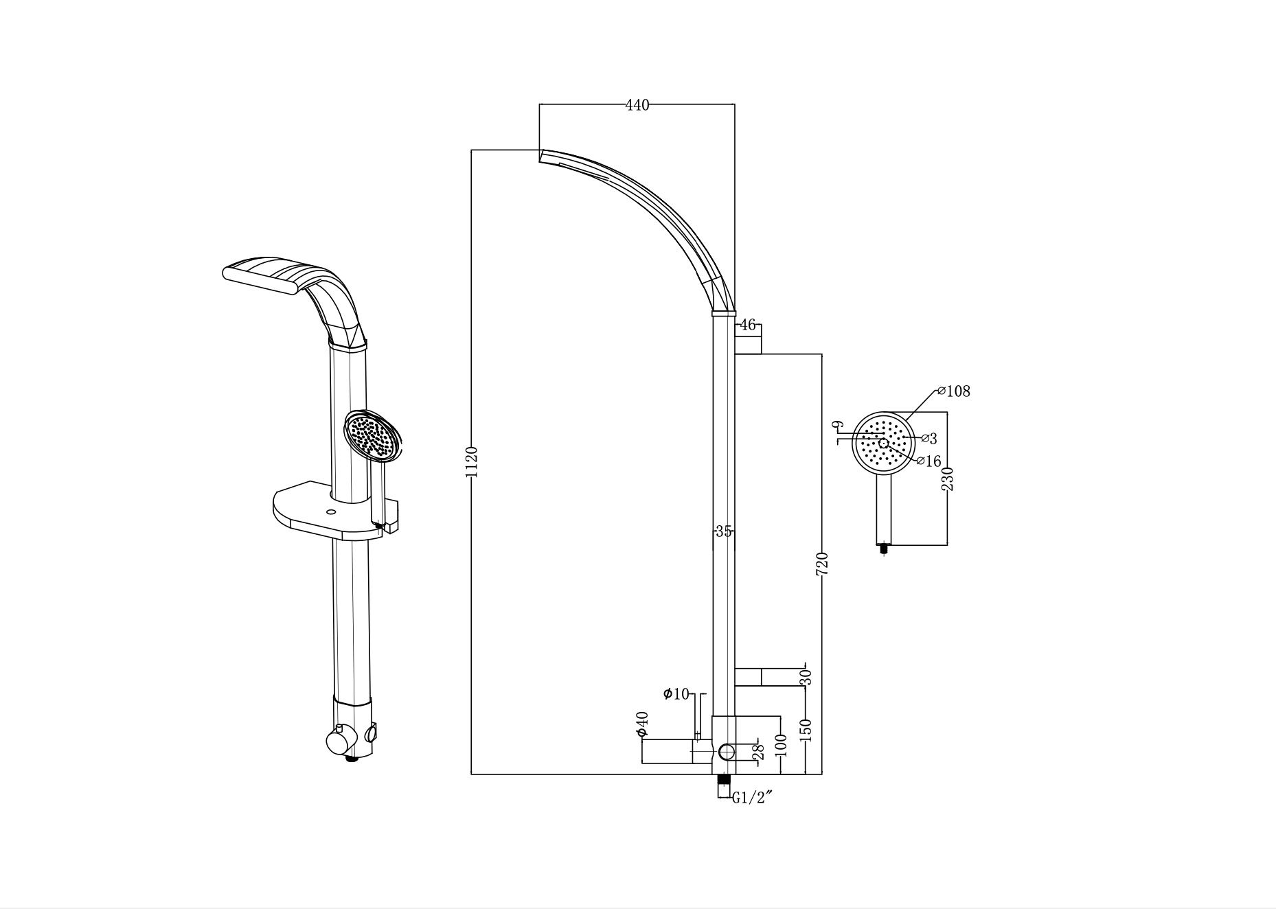 Colonna doccia TUCANO GREY Shower Tech - immagine 2