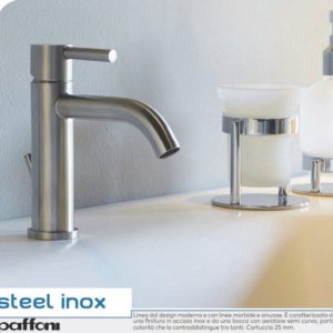 Miscelatore lavabo con scarico automatico linea INOX