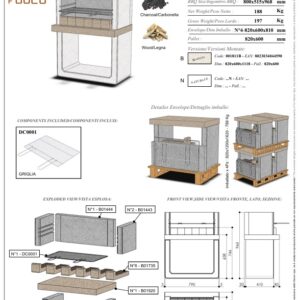 Barbecue Paxi in calcestruzzo refrattario