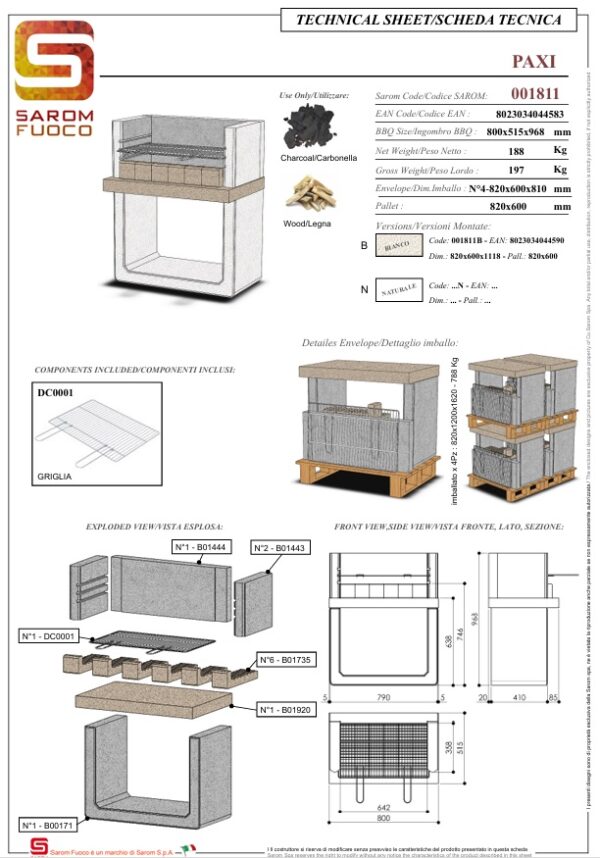 Barbecue Paxi in calcestruzzo refrattario - immagine 2