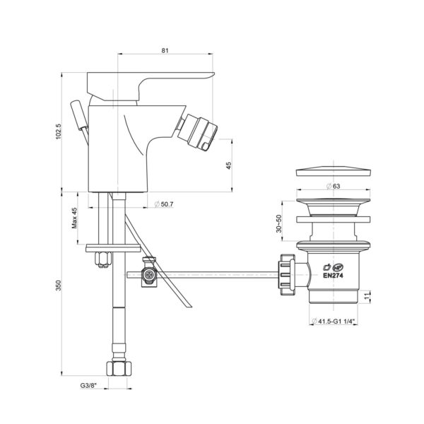 Miscelatore bidet P3 Paini - immagine 2