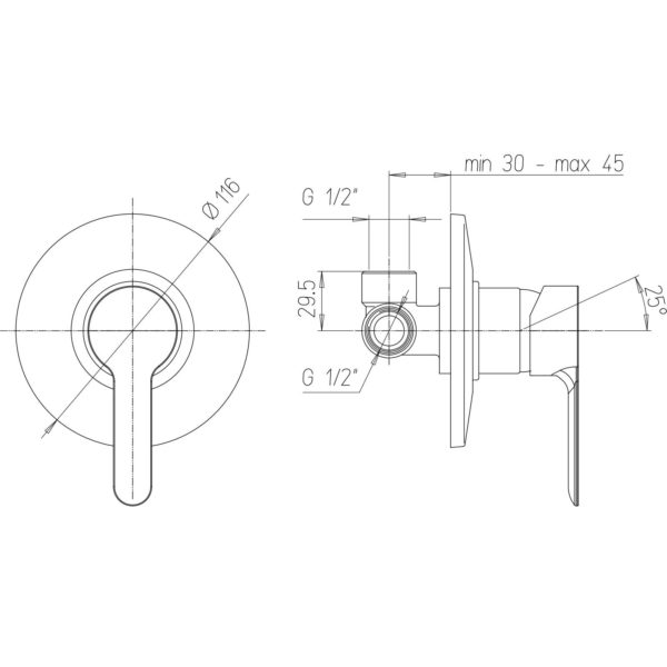 Miscelatore incasso doccia P3 Paini - immagine 2