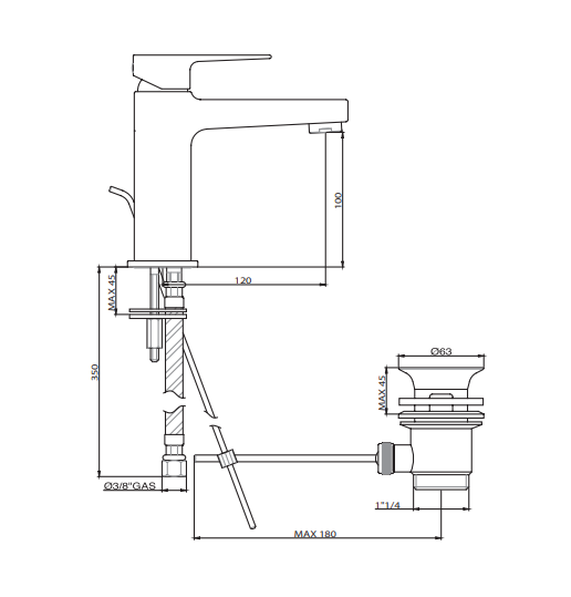 Miscelatore lavabo nero matt KHUGA - immagine 2