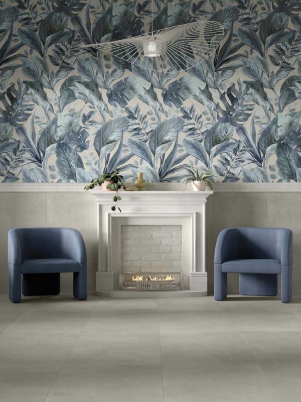 Decoro Blue Palm 60×120cm Antica Ceramica Rubiera - immagine 2