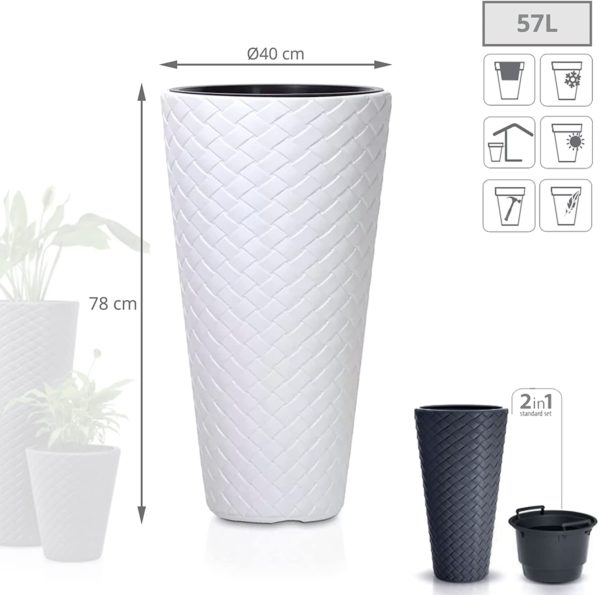 Vaso MATUBA alto bianco - immagine 4