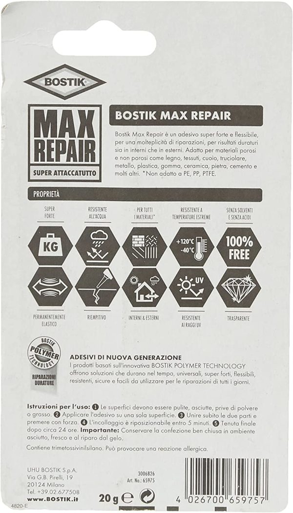 Adesivo Max Repair BOSTIK - immagine 9