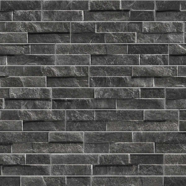 Keradom Rock Black 7,5x38,5 tridimensionale