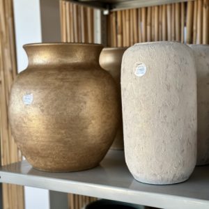 Vaso in Terracotta Bianco/Oro