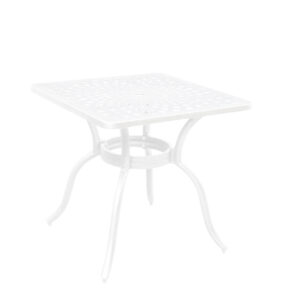 Tavolo da esterno in alluminio Elizabeth quadrato – Bianco