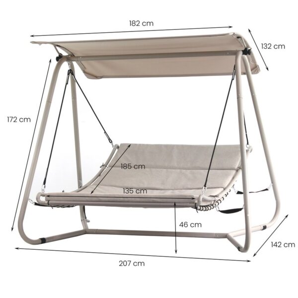 Dondolo da giardino a letto imbottito Regan talpa - immagine 2