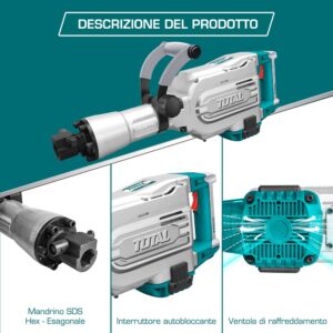 Martello Demolitore 1700W 50J – SDS Hex