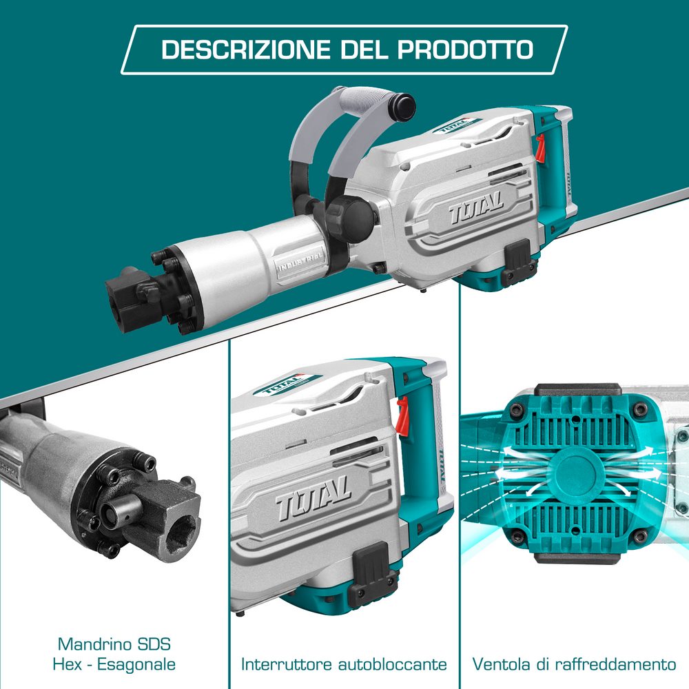 Martello Demolitore 1700W 50J - SDS Hex - immagine 2