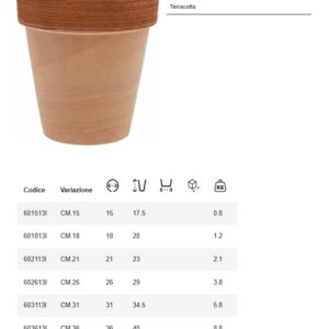 Vaso alto graffiato in Terracotta