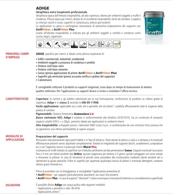 Idropittura ADIGE di LICATA extra traspirante professionale - immagine 3