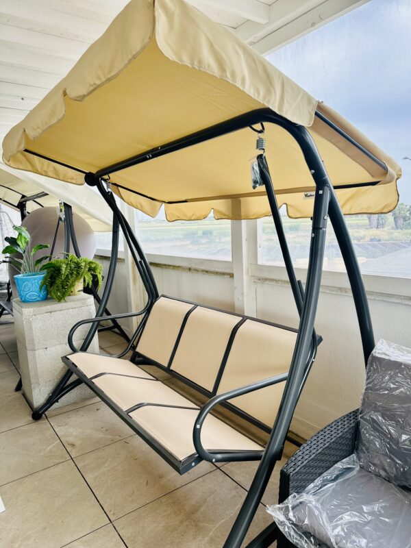 Dondolo Crevan 3 posti colore beige - immagine 2