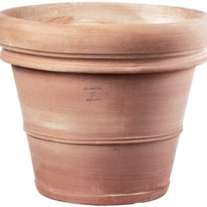 Vaso in terracotta grande doppio bordo liscio diametro 100