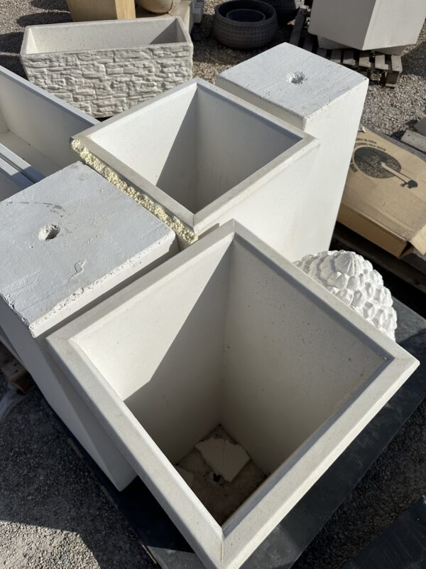 Vaso alto in cemento Bianco - immagine 2