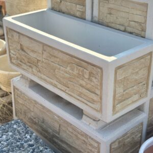 Vaso in cemento effetto pietra per esterno 80×30