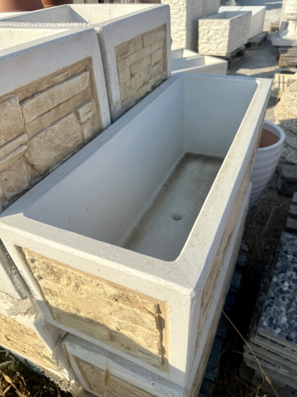 Vaso in cemento effetto pietra per esterno 80x30 - immagine 3