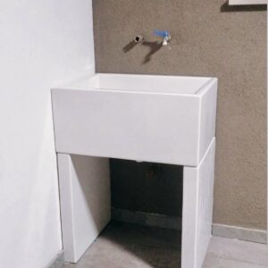 Lavatoio in cemento bianco da esterno