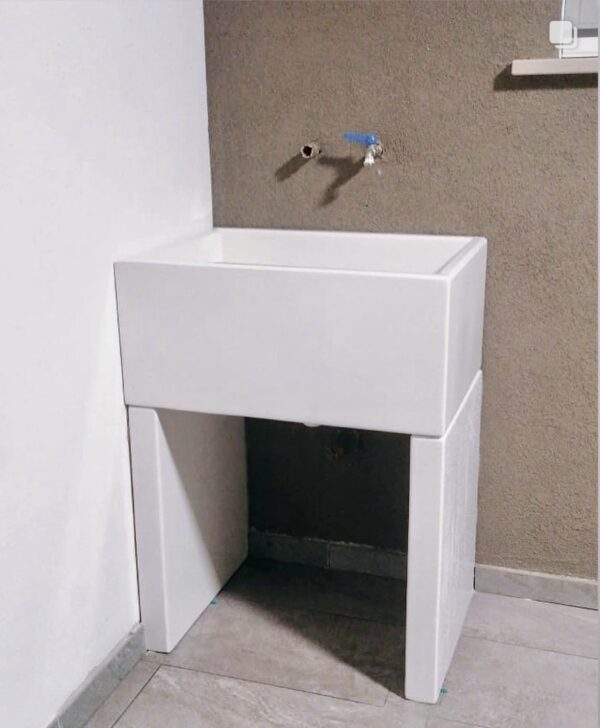 Lavatoio in cemento bianco da esterno