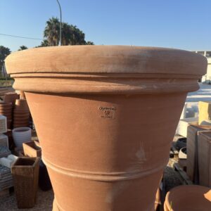 Vaso in terracotta grande doppio bordo liscio diametro 100