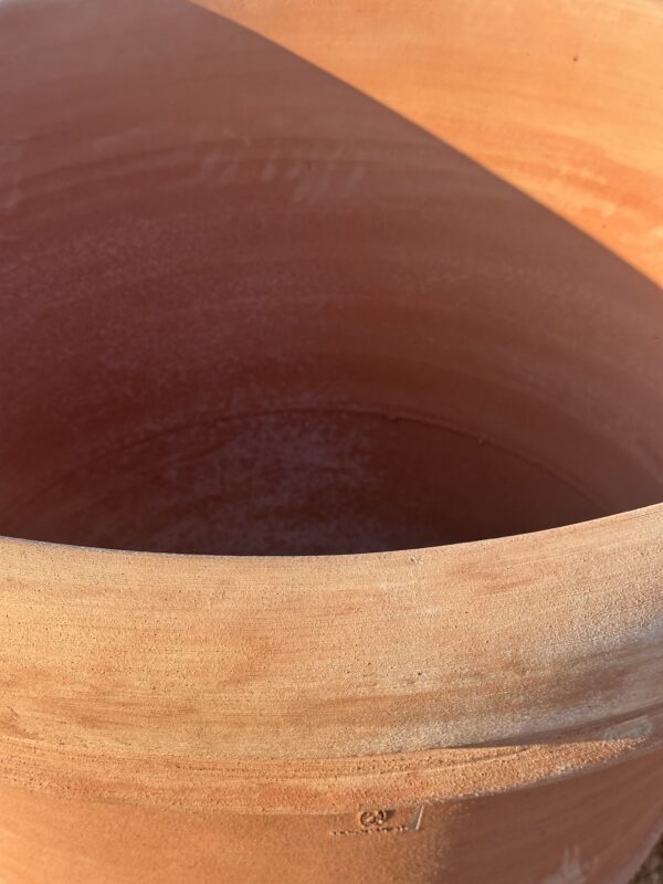 Vaso in terracotta grande doppio bordo liscio diametro 100 - immagine 3