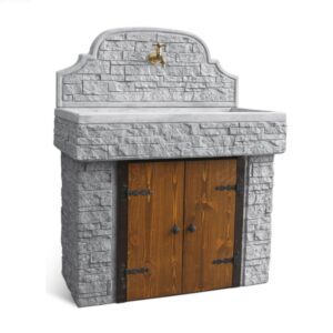 Lavello rustico per esterno lungo 1mt in cemento