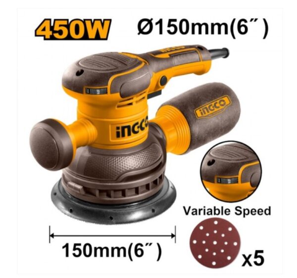Levigatrice rotorbitale 450w Ingco