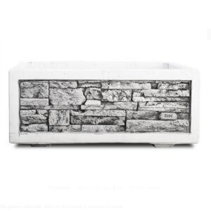 Fioriera effetto pietra rettangolare in cemento esterno 80×40