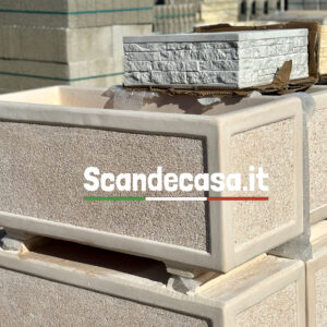 Fioriera da esterno vaso rettangolare in calcestruzzo bocciardato