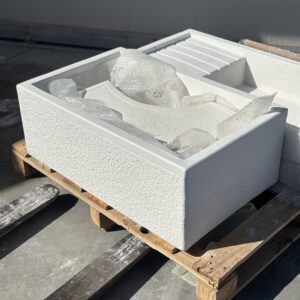 Lavello da giardino in cemento con supporti completo