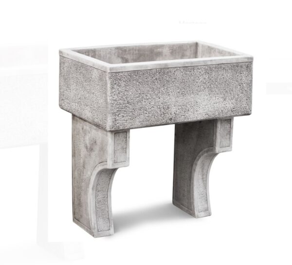 Lavello da giardino in cemento con supporti completo