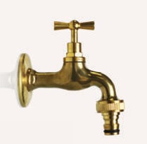 Rubinetto in Ottone lucido con rosone R1