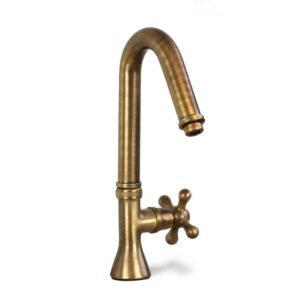 Rubinetto in ottone brunito a collo d’oca