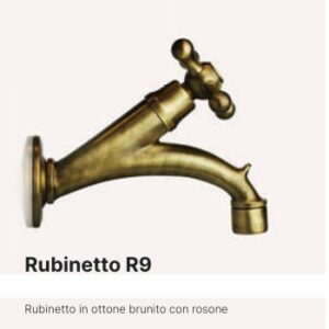 Rubinetto in Ottone brunito con rosone