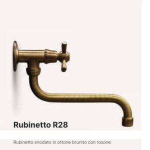 Rubinetto in ottone brunito con rosone