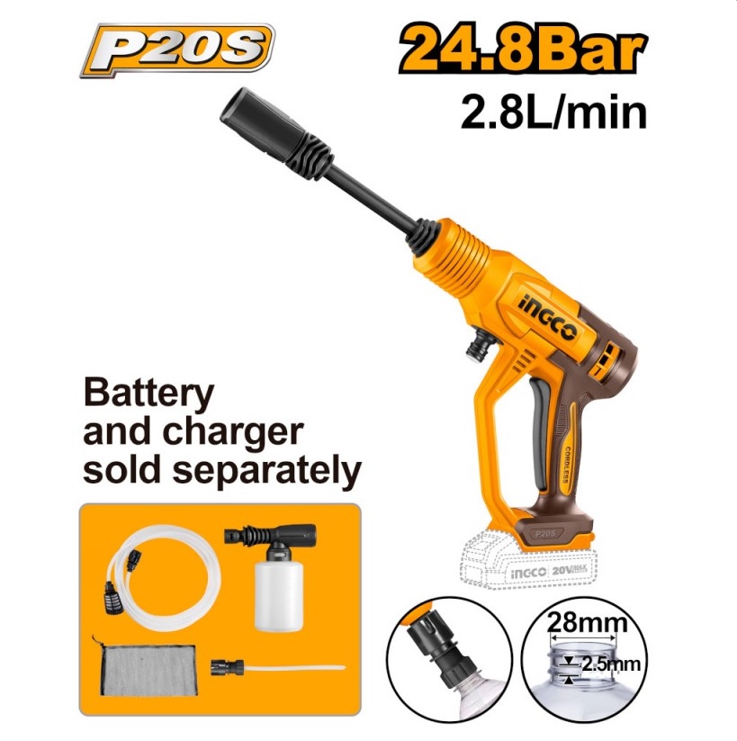 Idropulitrice a batteria mobile INGCO 24,8 BAR 20V