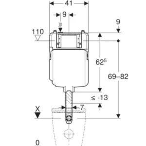 Geberit Sigma 8 Cassetta Incasso per WC 109.790.00.1 per vasi a terra e filomuro