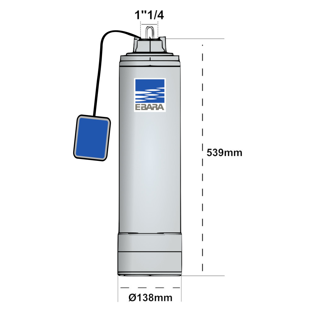 Elettropompa sommersa centrifuga multistadio IDROGO Ebara 1,00 hp acciaio inossidabile - immagine 2