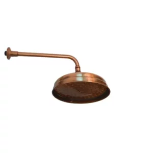 Soffione rotondo ispezionabile con braccio doccia 300 mm Porta&Bini diametro 200 ramato