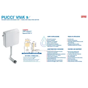 Cassetta di risciacquo esterna Pucci serie Viva 9 L