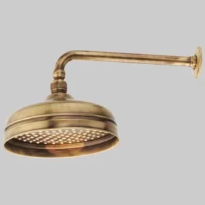 Soffione rotondo ispezionabile con braccio doccia 300 mm Porta&Bini diametro 200 bronzato