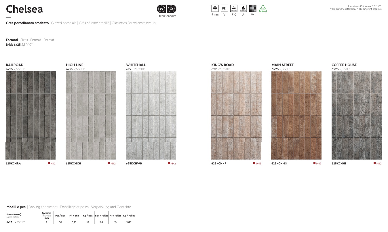 Rivestimento Chelsea Keradom gres porcellanato formato 6x25cm - immagine 8