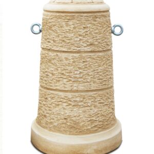 Dissuasore di traffico in cemento anticato con golfaro in acciaio zincato Grande H70